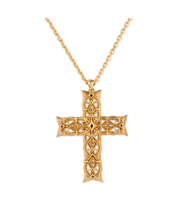 REISSUE GOLD NOTRE-DAME LARGE CROSS NECKLACE