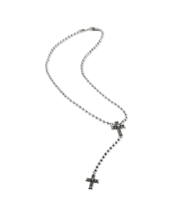 BEADED ROSARY NECKLACE WITH NOTRE-DAME CROSS
