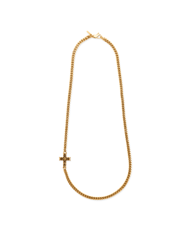 GOLD NOTRE-DAME CROSS CHAIN NECKLACE