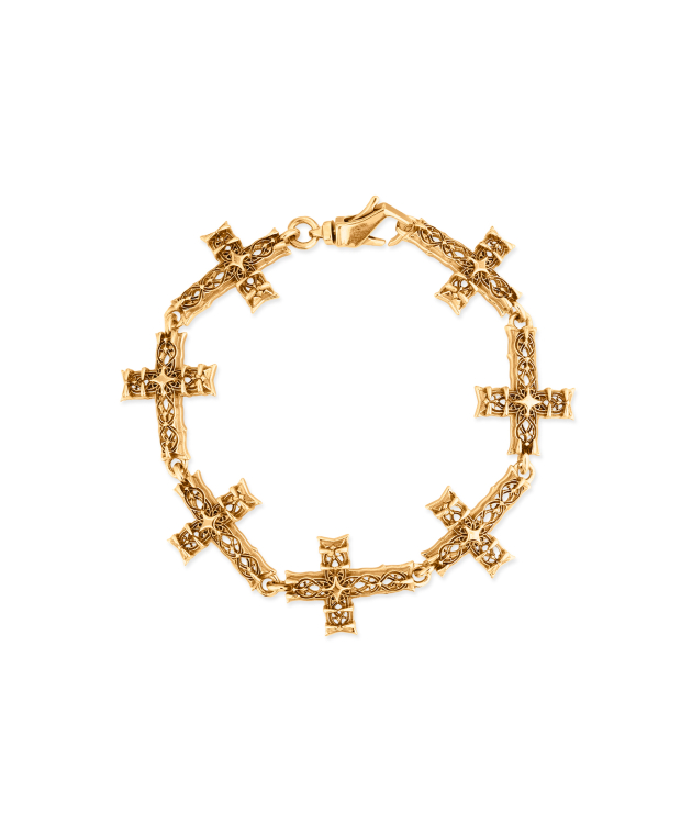 LARGE GOLD MULTI NOTRE-DAME CROSS BRACELET