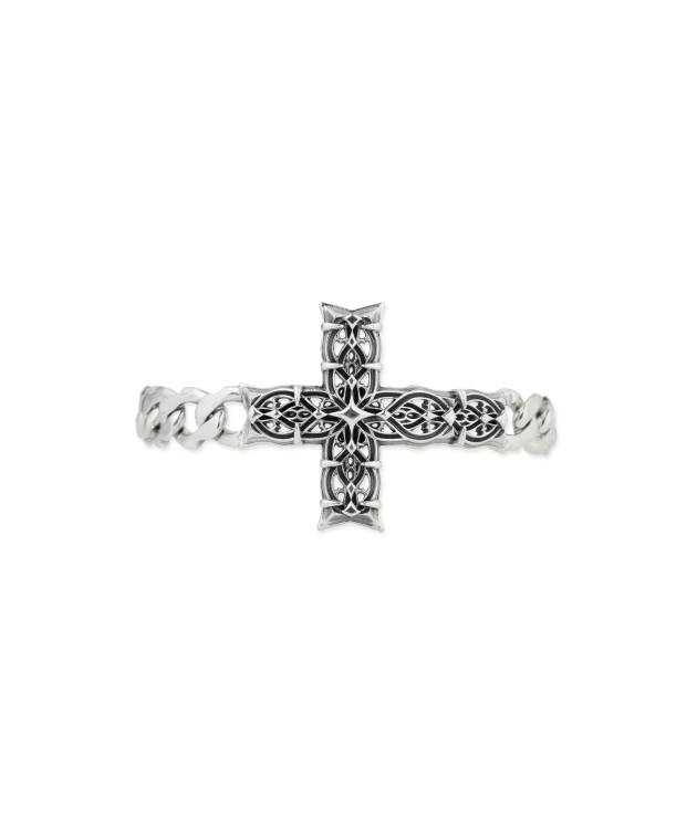 LARGE EDGE CHAIN BRACELET WITH NOTRE-DAME CROSS