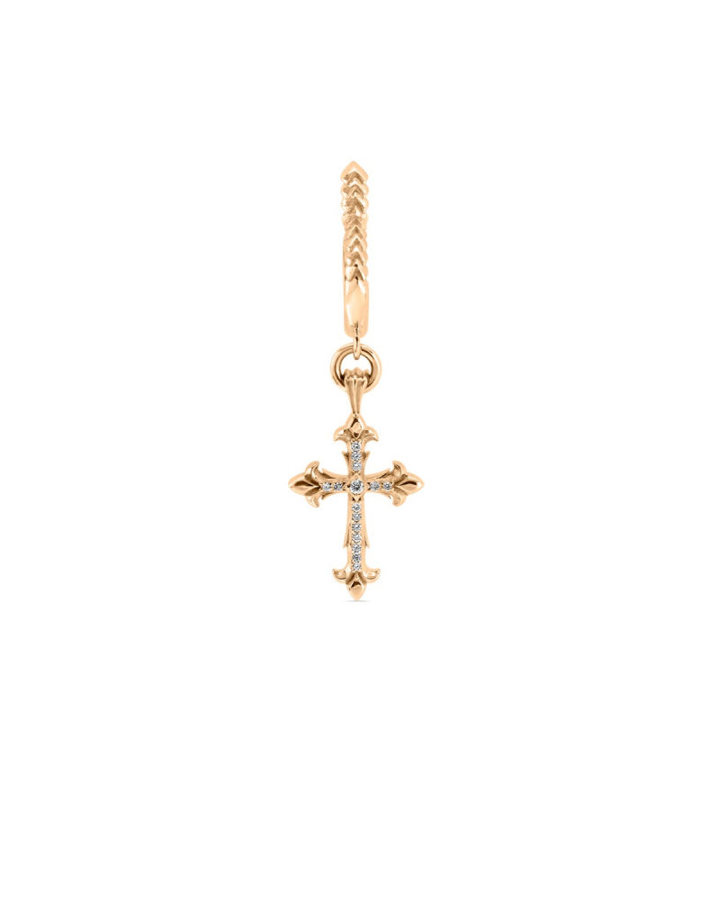 Diamond GOLD Fleury Cross Earring