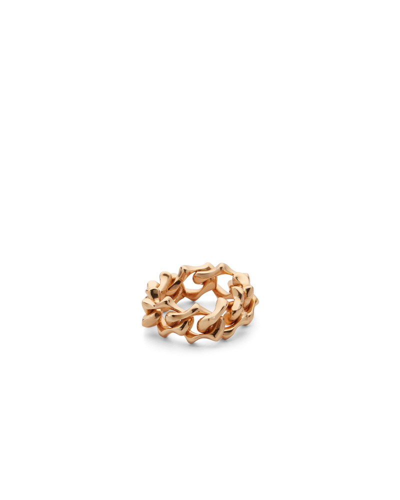Gold soft sharp link chain ring