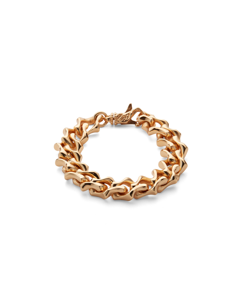 Gold large sharp link Bracelet