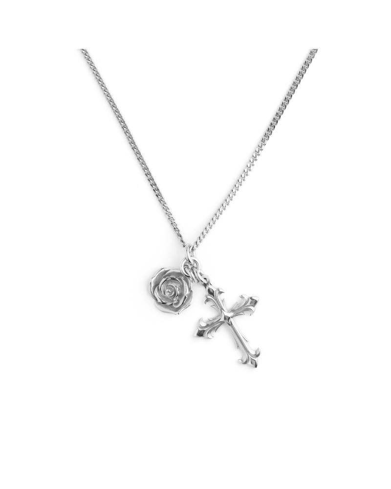 Rose And Cross Necklace
