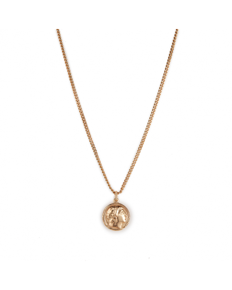 Gold Caesar Coin Necklace