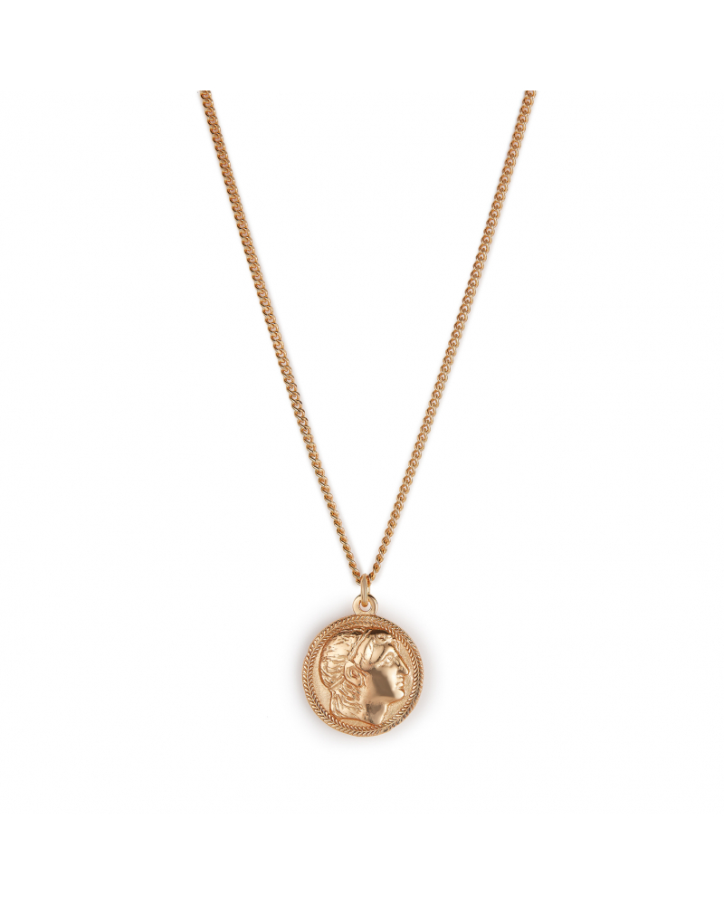 Gold Large Caesar Coin Necklace