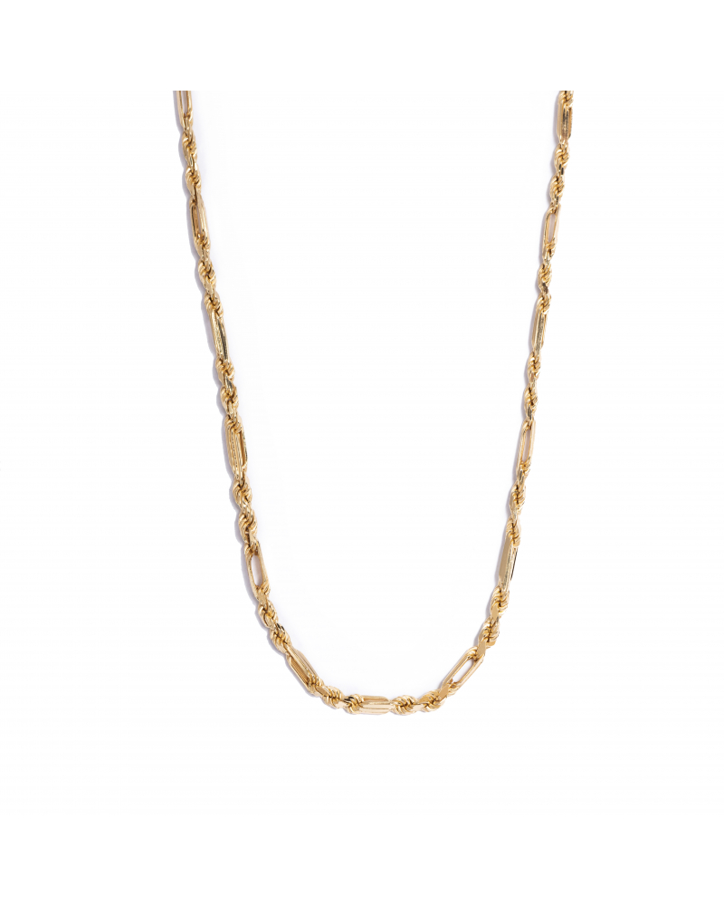 Gold Figaro Rope Chain Necklace
