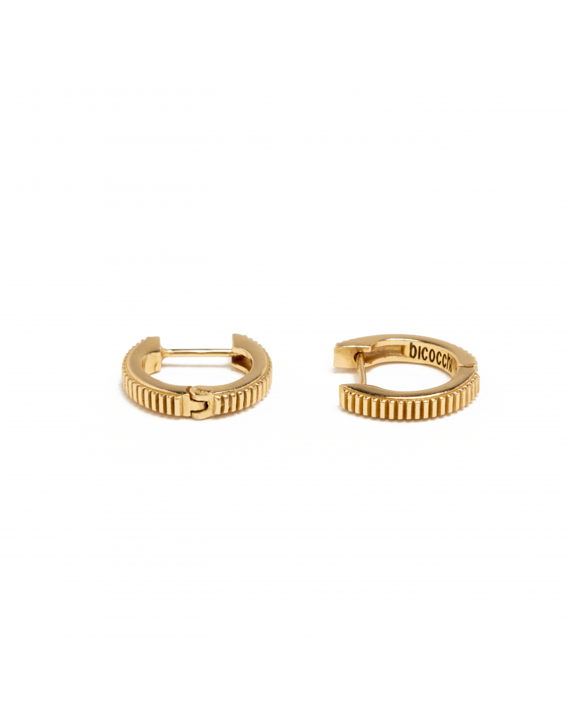Gold Striped Hoop Earrings (Pair)