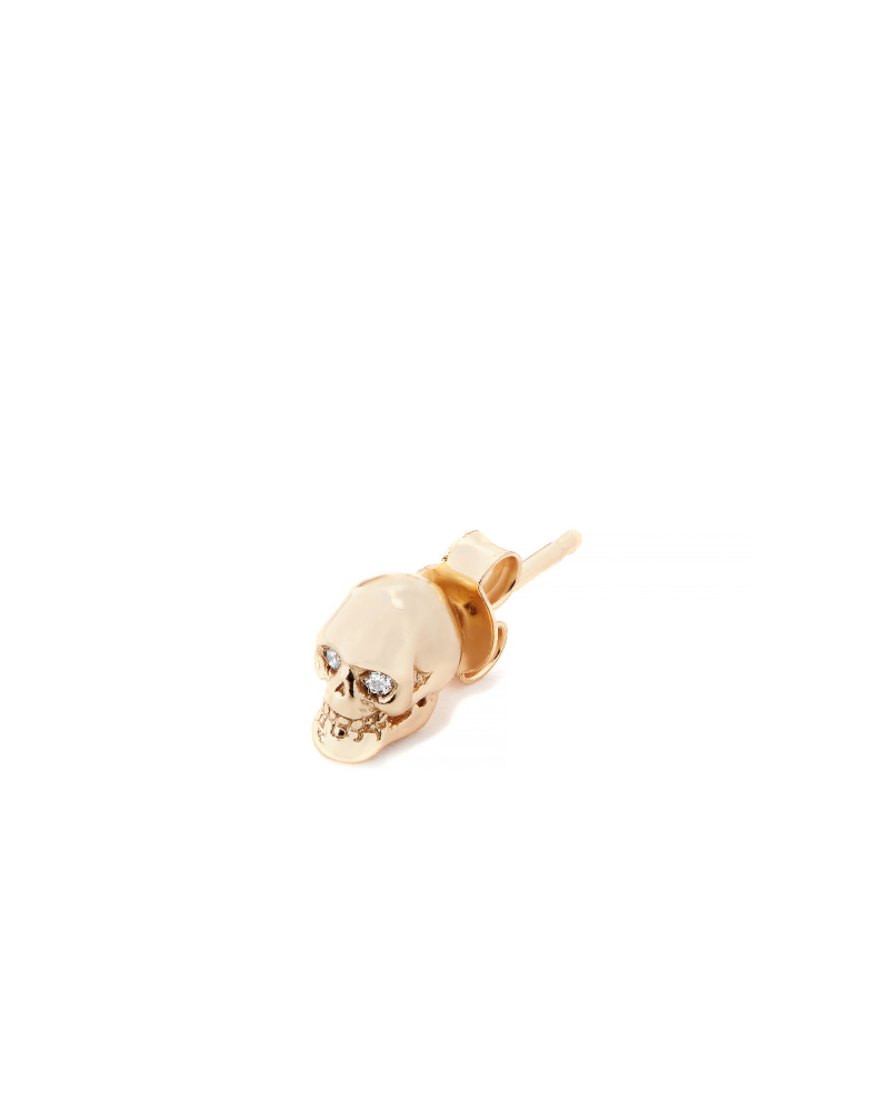 Diamond Gold Skull Earring
