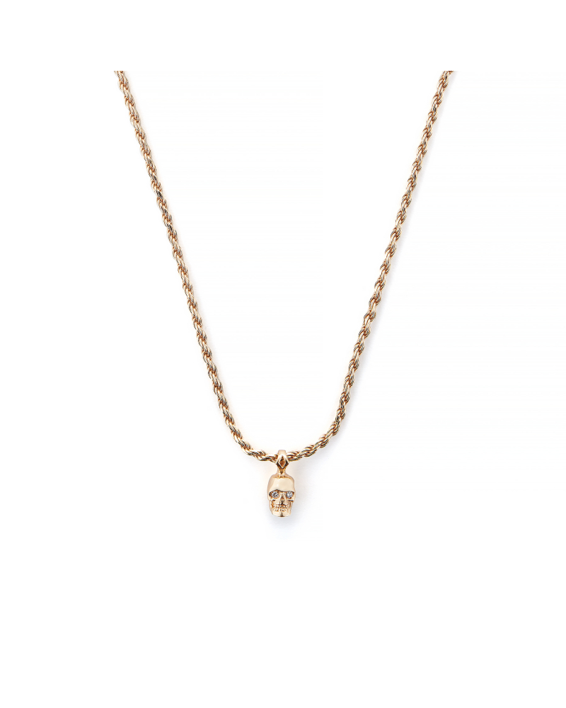 Diamond Gold Skull Necklace