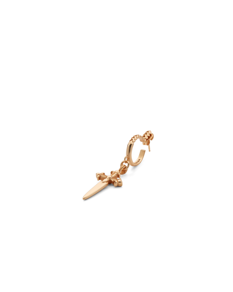Gold dagger-cross earring