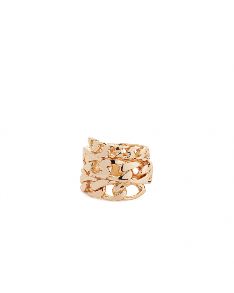Gold Spiral Chain Ring