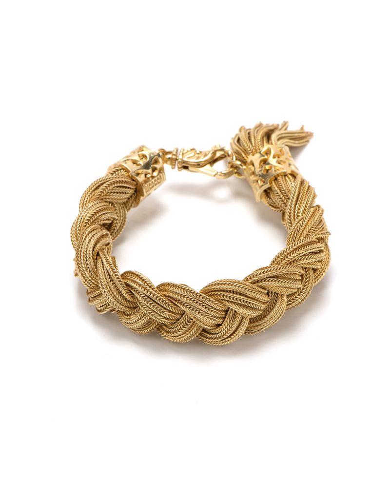 Large Gold Braided Bracelet