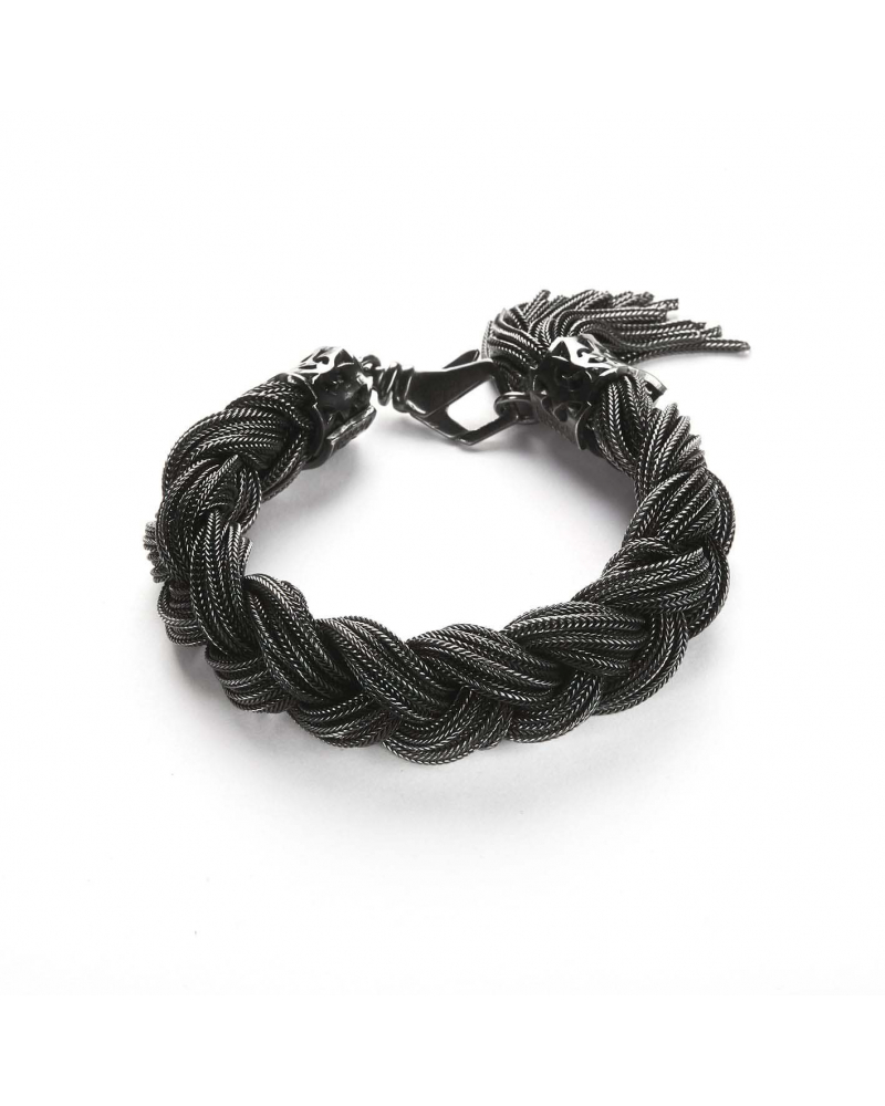 Large Black Braided Bracelet