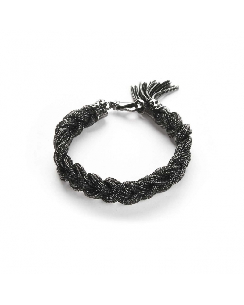 Black Medium Braided Bracelet