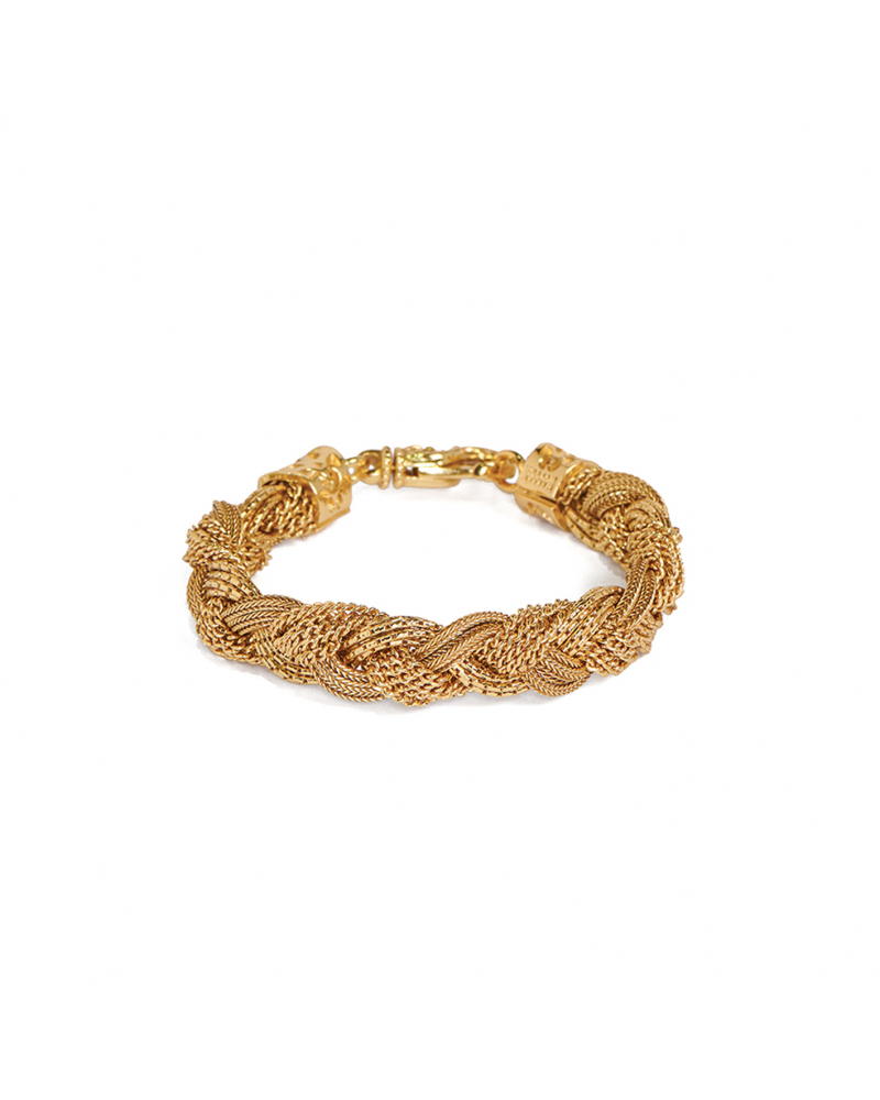 Large Gold Mixed Braided Bracelet
