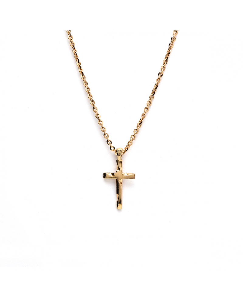 Gold Polished Cross Necklace