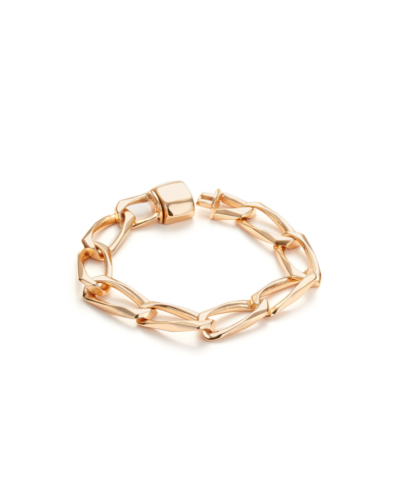 Gold Squared Link Chain Bracelet