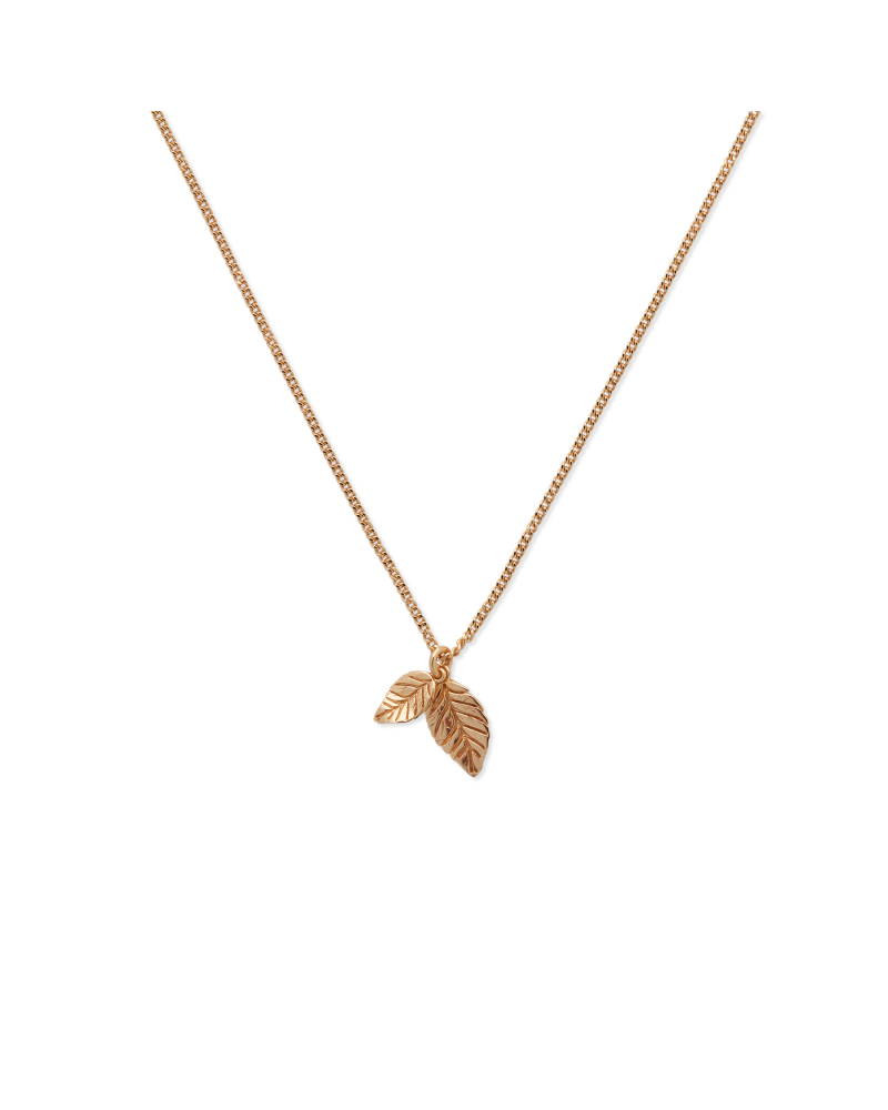 Gold leaves pendant necklace