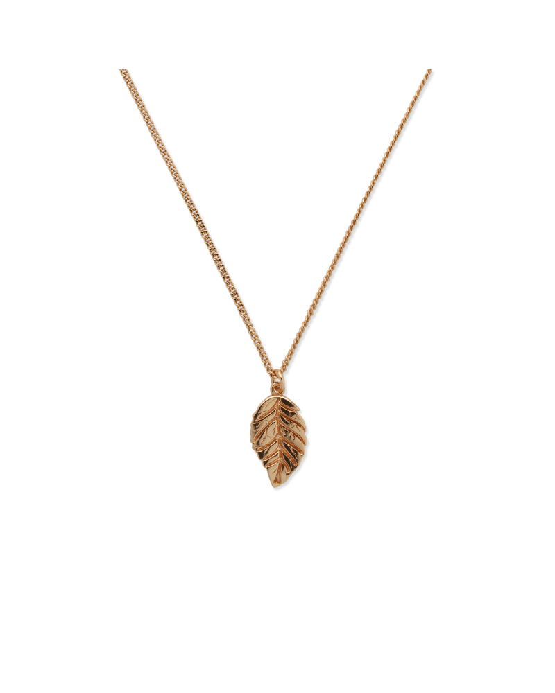 Gold leaf pendant necklace