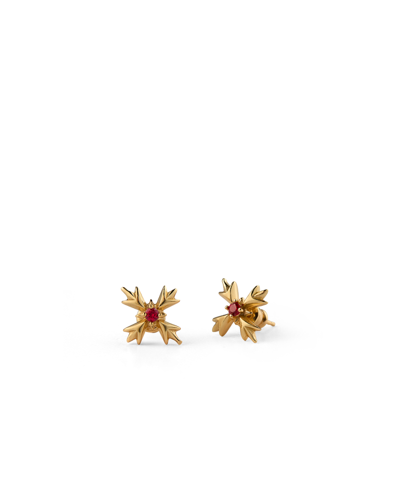 GOLD CRYSTAL CREST EARRINGS