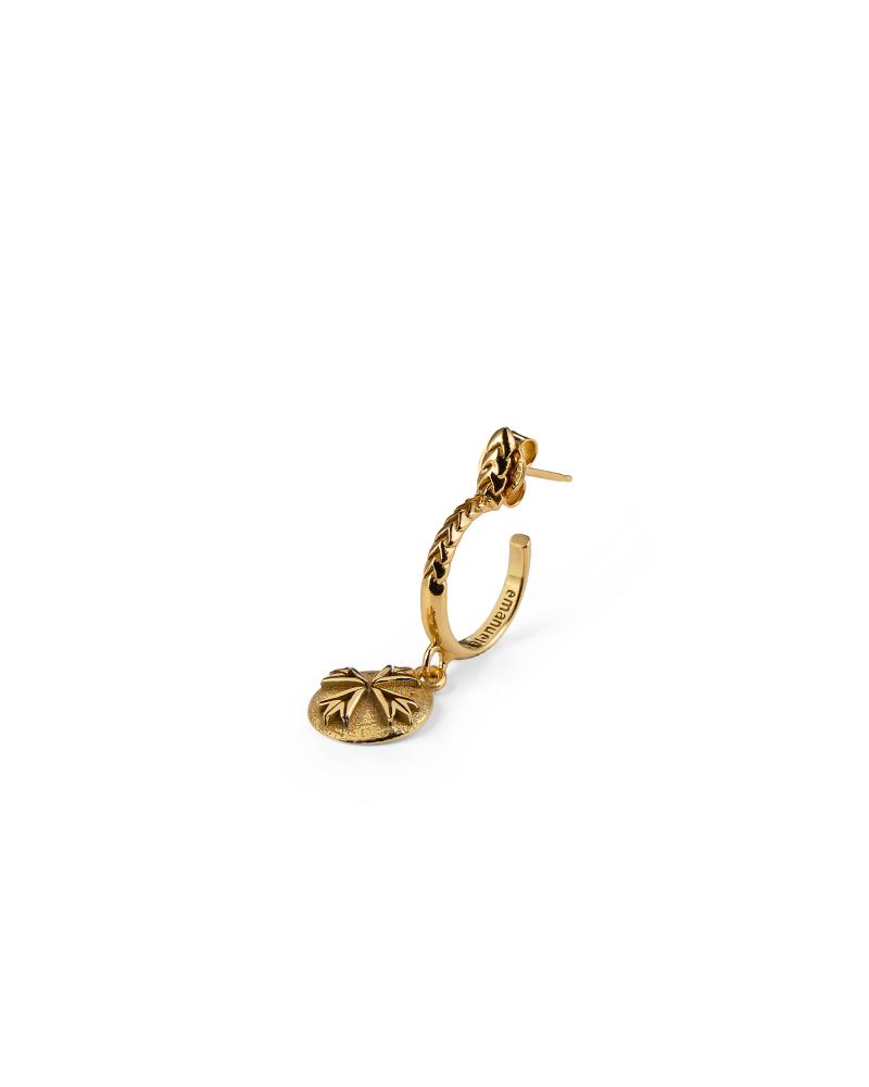 GOLD LOGO COIN EARRING