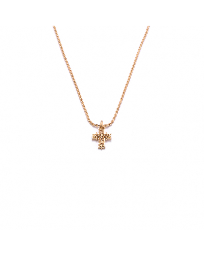 Gold Small Notre-Dame Cross Necklace