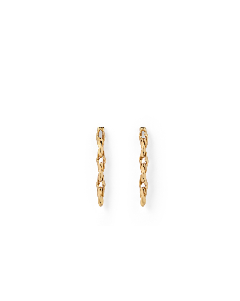 GOLD HAMMERED CHAIN EARRINGS