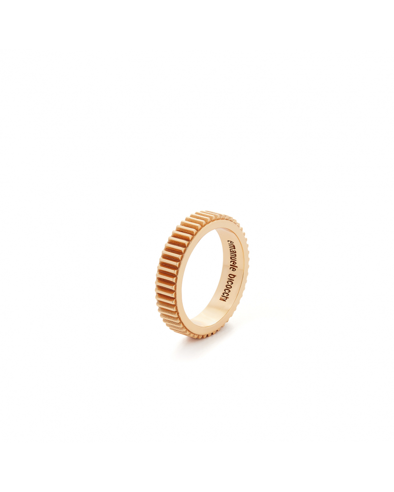 Gold Striped Band Ring