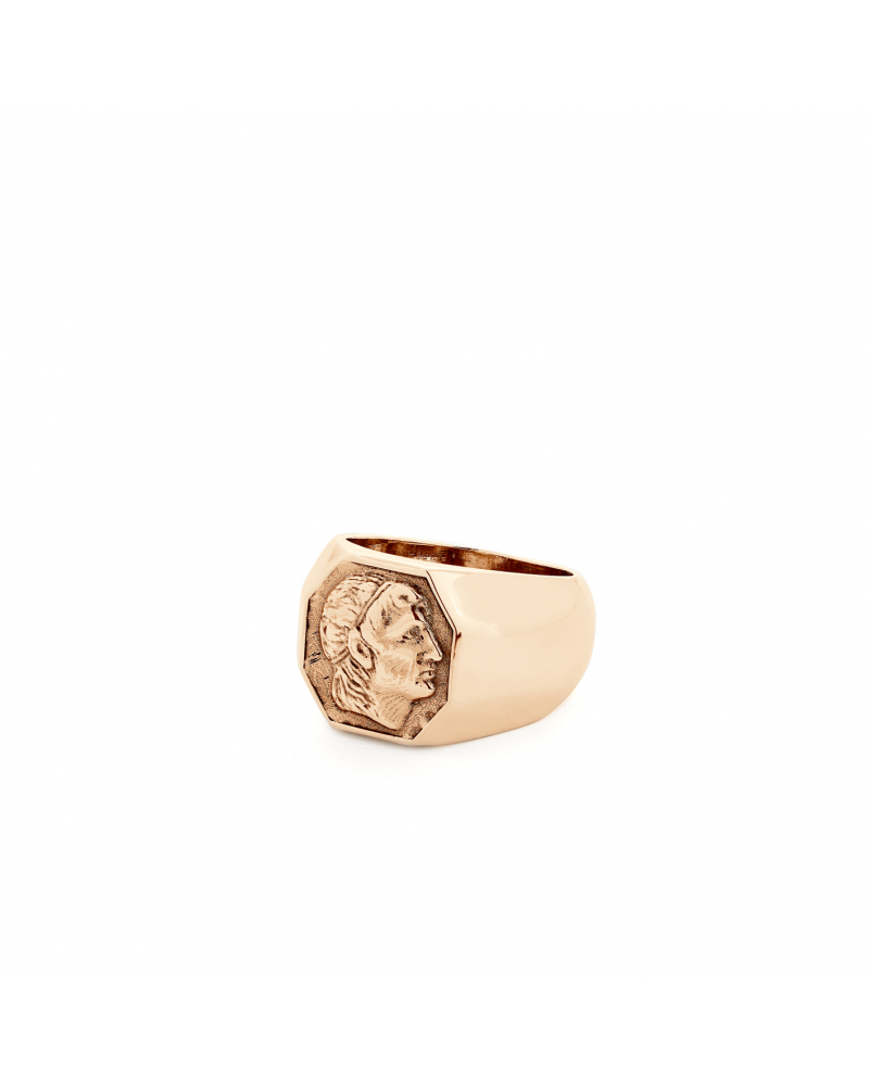 Gold Caesar Signet Ring