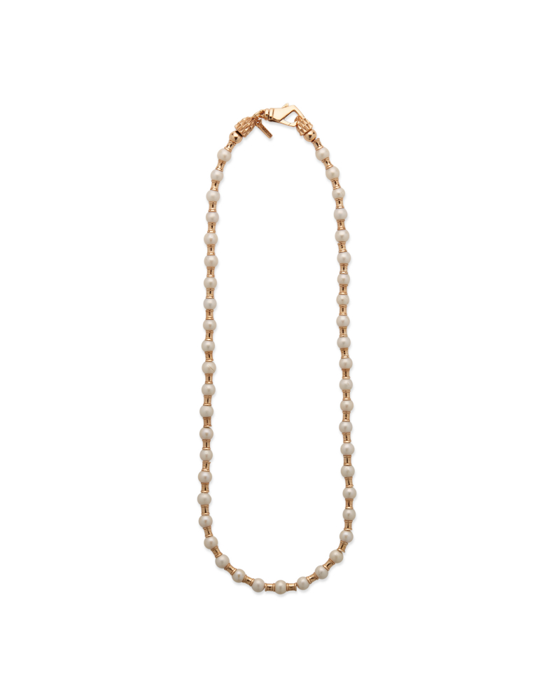 Pearl gold spacers necklace