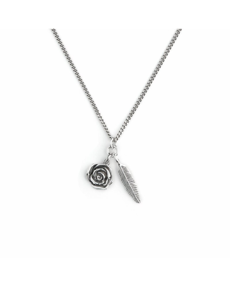 Rose And Feather Necklace