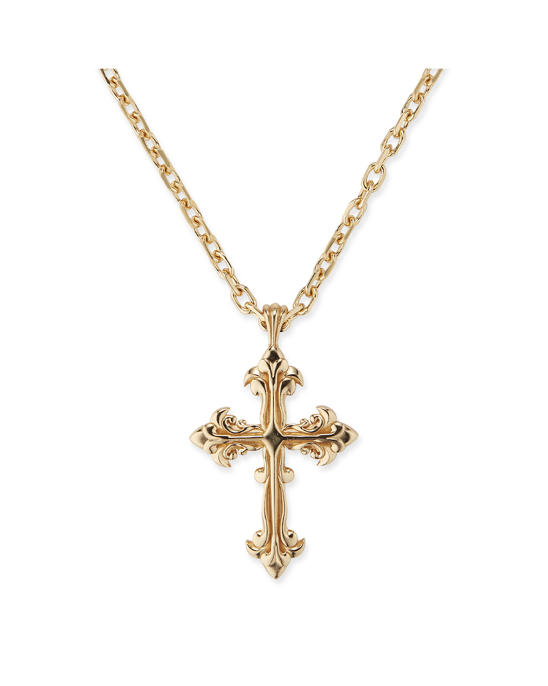 GOLD LARGE AVELLI CROSS NECKLACE 