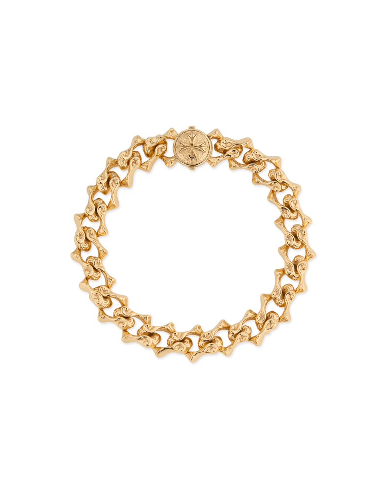 GOLD SHARP CHAIN LOGO BRACELET