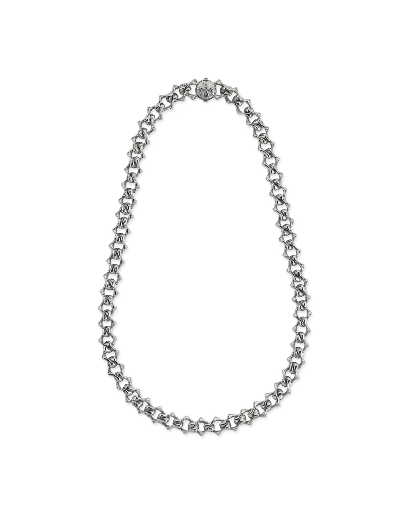 SHARP POLISHED CHAIN LOGO NECKLACE
