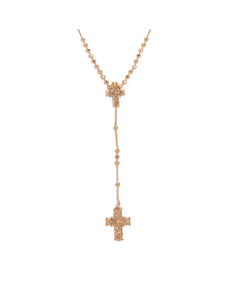 GOLD NOTRE-DAME ROSARY NECKLACE