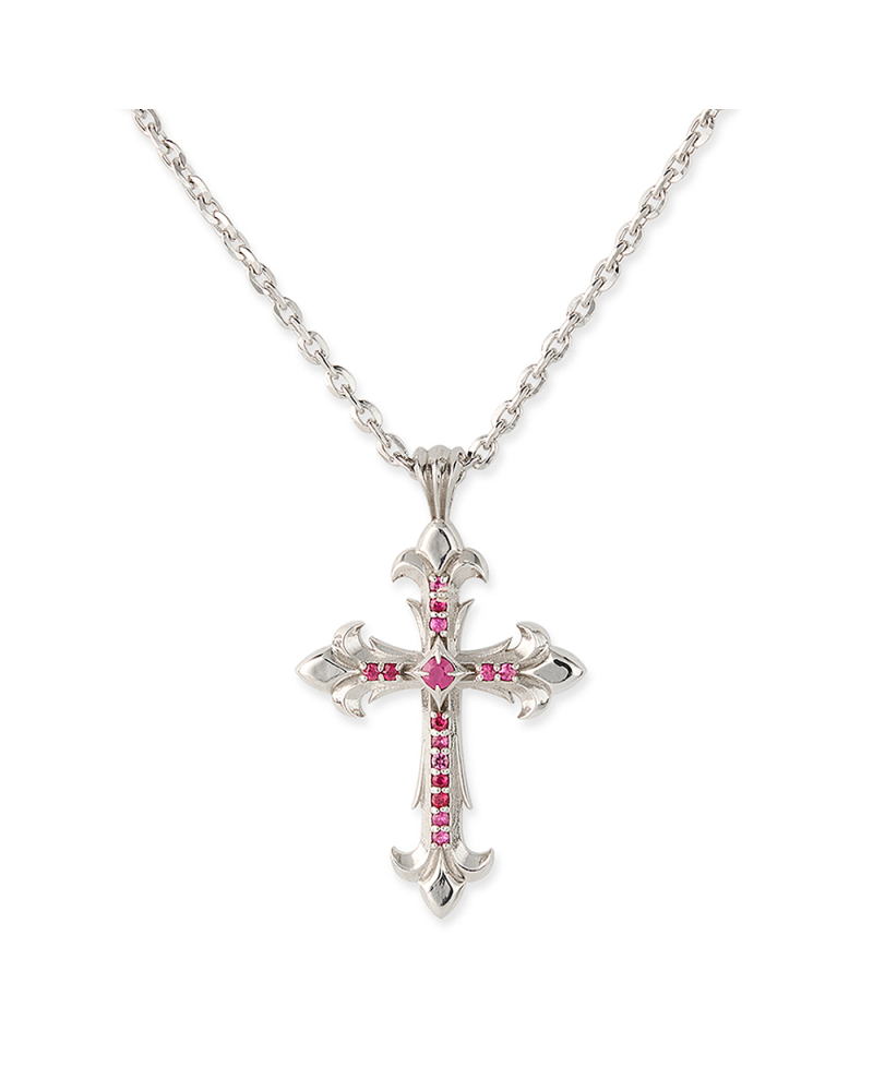 PRECIOUS STONE CROSS NECKLACE