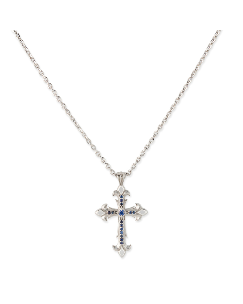 PRECIOUS STONE SMALL CROSS NECKLACE