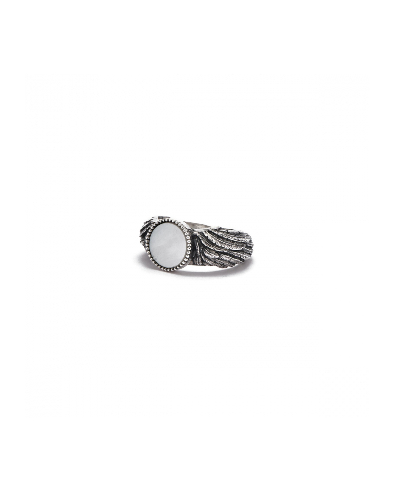 WING STONE RING White