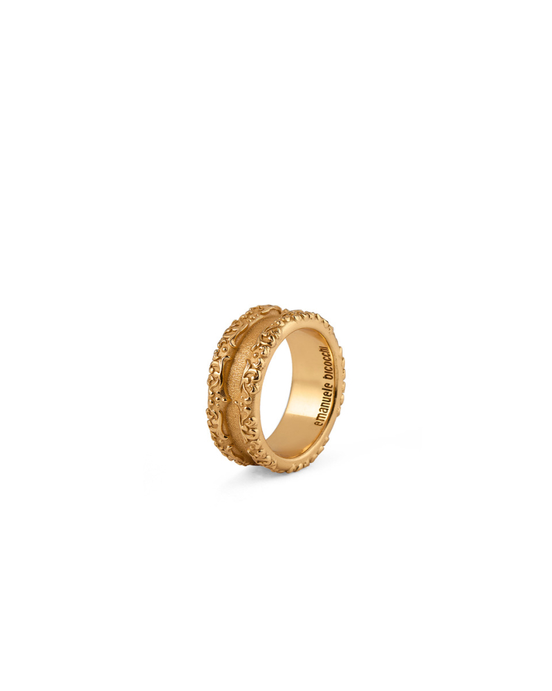 GOLD ARABESQUE DOUBLE BAND RING