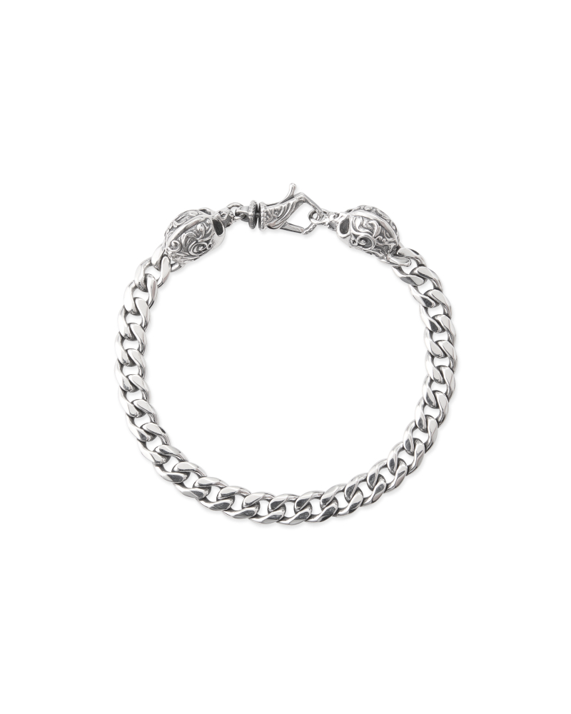 SMALL CHAIN BRACELET WITH SKULLS