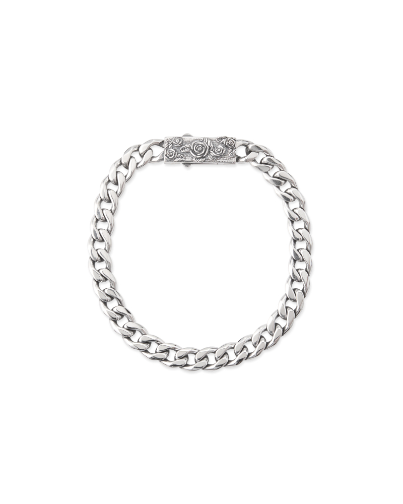 CHAIN BRACELET WITH ROSES BOX CLASP