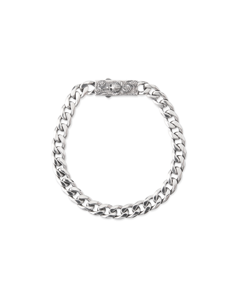 CHAIN BRACELET WITH SKULL BOX CLASP