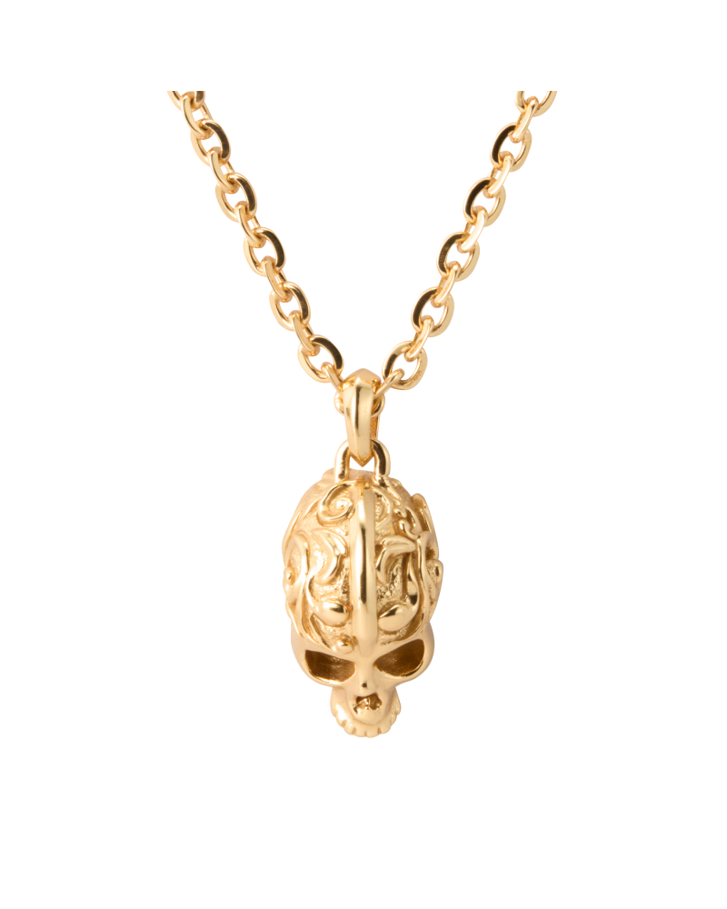 OVERSIZE GOLD SKULL NECKLACE