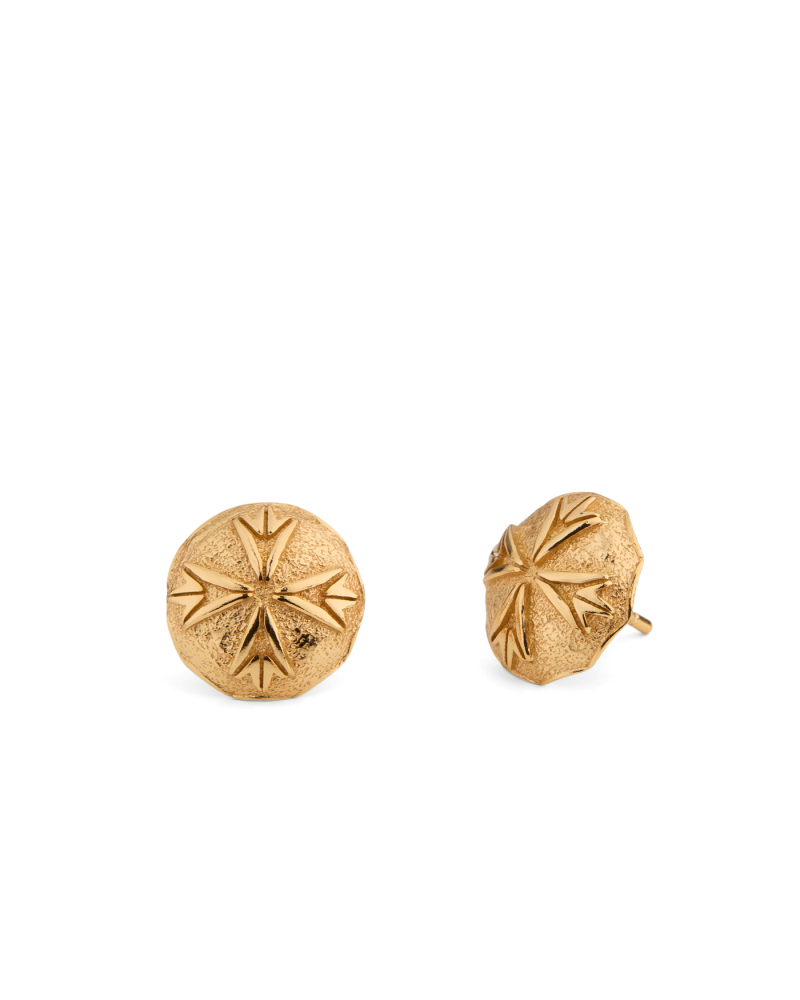 GOLD LOGO SCUDO EARRINGS 