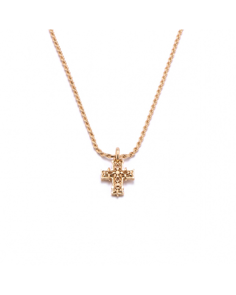 GOLD SMALL NOTRE-DAME CROSS NECKLACE