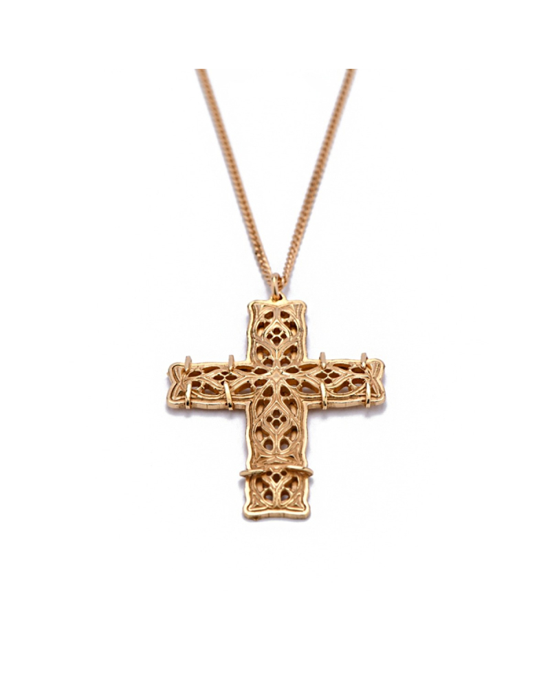 Gold Notre-Dame Large Cross Necklace