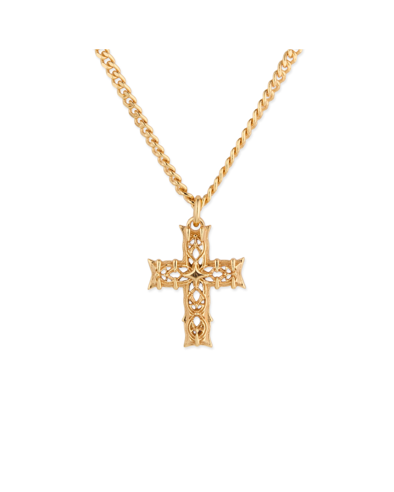 REISSUE GOLD NOTRE-DAME SMALL CROSS NECKLACE