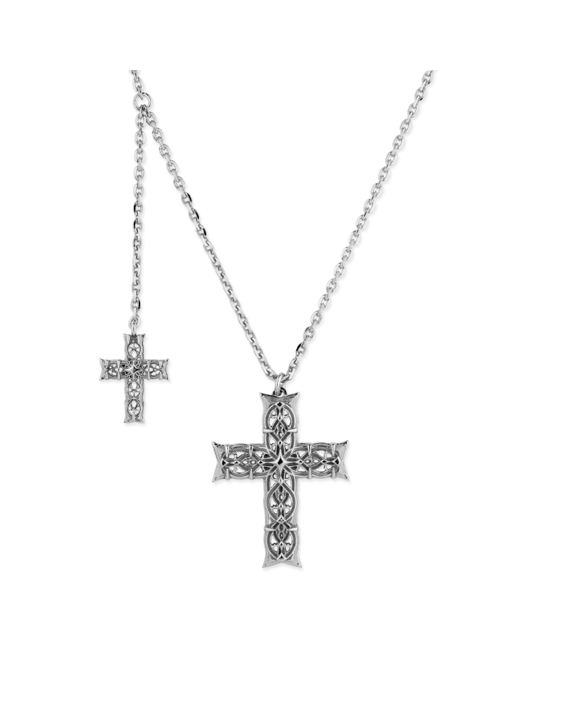 NOTRE-DAME CROSS NECKLACE + SIDE CROSS